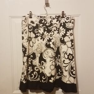 Black and white floral size 16 skirt
